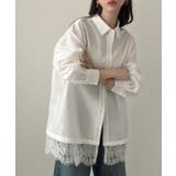 Meiru レースレイヤードオーバーシャツ | JUNOAH | 詳細画像3 