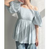 ライトブルー | Meiru 2wayオフショル花柄ペプラムトップス | JUNOAH