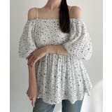 Meiru 2wayオフショル花柄ペプラムトップス | JUNOAH | 詳細画像3 