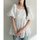 Meiru 2wayオフショル花柄ペプラムトップス | JUNOAH | 詳細画像5 