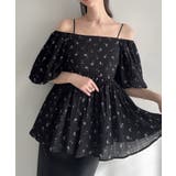 Meiru 2wayオフショル花柄ペプラムトップス | JUNOAH | 詳細画像6 