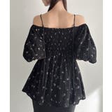 Meiru 2wayオフショル花柄ペプラムトップス | JUNOAH | 詳細画像9 