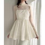 Meiru ジャガードペプラムキャミビスチェ | JUNOAH | 詳細画像1