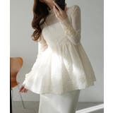 Meiru ジャガードペプラムキャミビスチェ | JUNOAH | 詳細画像4