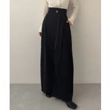 Meiru 細ベルトハイウエストタックワイドパンツ | JUNOAH | 詳細画像1