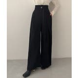 Meiru 細ベルトハイウエストタックワイドパンツ | JUNOAH | 詳細画像2