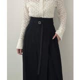 Meiru 細ベルトハイウエストタックワイドパンツ | JUNOAH | 詳細画像4