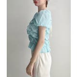 Meiru 楊柳シャーリングシアーショートブラウス | junoah | 詳細画像10 