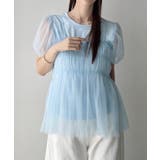 Meiru チュールパフスリーブTシャツ＋シャーリングキャミset | junoah | 詳細画像12 