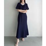 Meiru ストレッチジャガードフロントレースギャザーワンピース | JUNOAH | 詳細画像9 