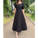 ブラック | バックリボンフレアワンピース | junoah