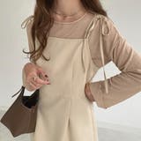 ベージュ | ショルダーリボンキャミワンピース | JUNOAH