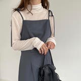 チャコール | ショルダーリボンキャミワンピース | JUNOAH