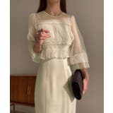 チュールトップス+キャミワンピースセット | JUNOAH | 詳細画像7