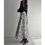 ドレープドッキングウエストリボン花柄スカート | JUNOAH | 詳細画像12 