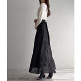 ドレープドッキングウエストリボン花柄スカート | JUNOAH | 詳細画像2 