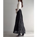 ドレープドッキングウエストリボン花柄スカート | JUNOAH | 詳細画像4 