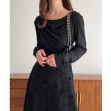 ドレープドッキングウエストリボン花柄スカート | JUNOAH | 詳細画像5 