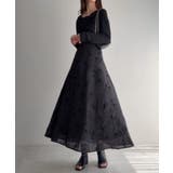 ドレープドッキングウエストリボン花柄スカート | JUNOAH | 詳細画像7 