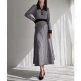 千鳥チェックビジュー釦ニットワンピース | JUNOAH | 詳細画像1 