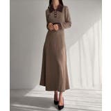 千鳥チェックビジュー釦ニットワンピース | JUNOAH | 詳細画像8 