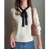 リボンボウタイニットトップス | JUNOAH | 詳細画像5 