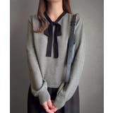 リボンボウタイニットトップス | JUNOAH | 詳細画像8 