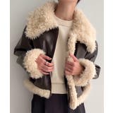 ダークブラウン | プードルファーショートPUレザージャケット | JUNOAH