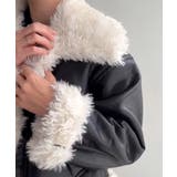 プードルファーショートPUレザージャケット | JUNOAH | 詳細画像2 