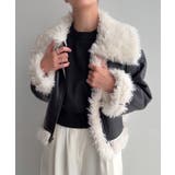 プードルファーショートPUレザージャケット | JUNOAH | 詳細画像4 