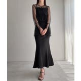フラワーモチーフキャミワンピースシアートップスセット【裏地無し】 | JUNOAH | 詳細画像10