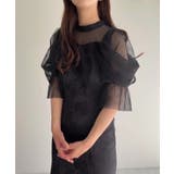 ブラック | ドレープスリーブジャガードマーメイドワンピース | JUNOAH