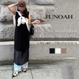 クロシェ編みバックリボンIラインワンピース | JUNOAH | 詳細画像1 