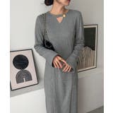 フレアスリーブIラインリブワンピース | JUNOAH | 詳細画像10 