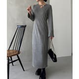 フレアスリーブIラインリブワンピース | JUNOAH | 詳細画像11 