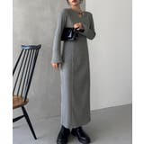 フレアスリーブIラインリブワンピース | JUNOAH | 詳細画像12 