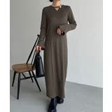 フレアスリーブIラインリブワンピース | JUNOAH | 詳細画像18 