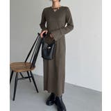 フレアスリーブIラインリブワンピース | JUNOAH | 詳細画像19 