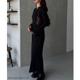 フレアスリーブIラインリブワンピース | JUNOAH | 詳細画像2 