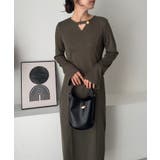 ダークブラウン | フレアスリーブIラインリブワンピース | JUNOAH