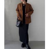 フレアスリーブIラインリブワンピース | JUNOAH | 詳細画像6 