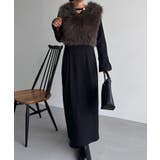 フレアスリーブIラインリブワンピース | JUNOAH | 詳細画像7 