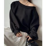 ブラック | ワンショルスリットスウェット | JUNOAH