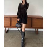 シャーリングベロア肩リボンブラウス | JUNOAH | 詳細画像7 