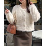 アイボリー | シャギーショートニットカーディガン | JUNOAH