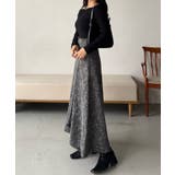 ハイウエストツイードフリンジフレアスカート | JUNOAH | 詳細画像2