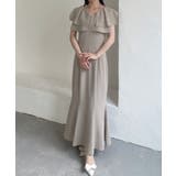 グレージュ | ラッフルカラーマーメイドワンピース | JUNOAH