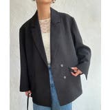 ブラック | オーバーサイズツイードテーラードジャケット | JUNOAH