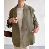 ブラウン | オーバーサイズツイードテーラードジャケット | JUNOAH