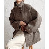 ブラウン | スタンドカラーシャギーコート | JUNOAH